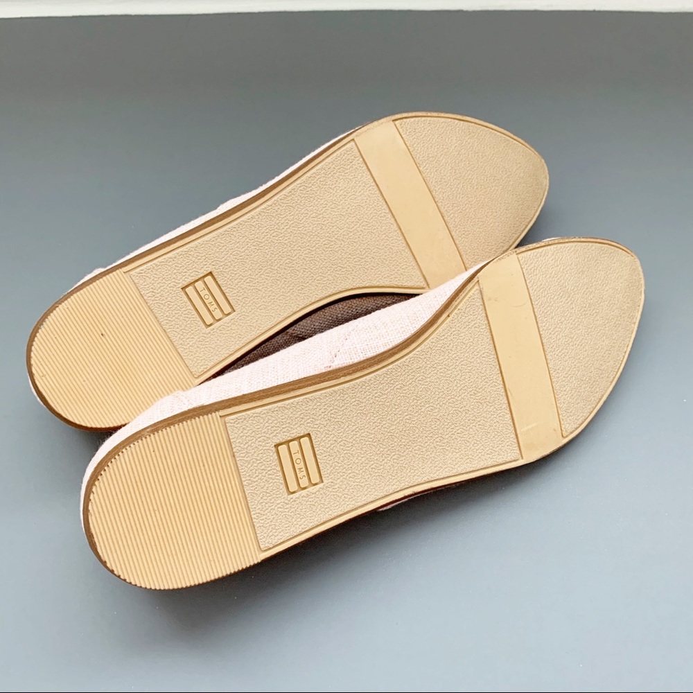NWOB TOMS Jutti Pink Slubby Flats - Picture 9 of 9